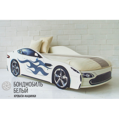 Кровать-машина «Бондмобиль белый»